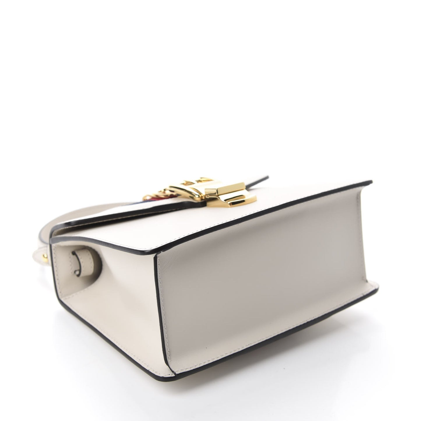 Calfskin Mini Sylvie Top Handle Bag White