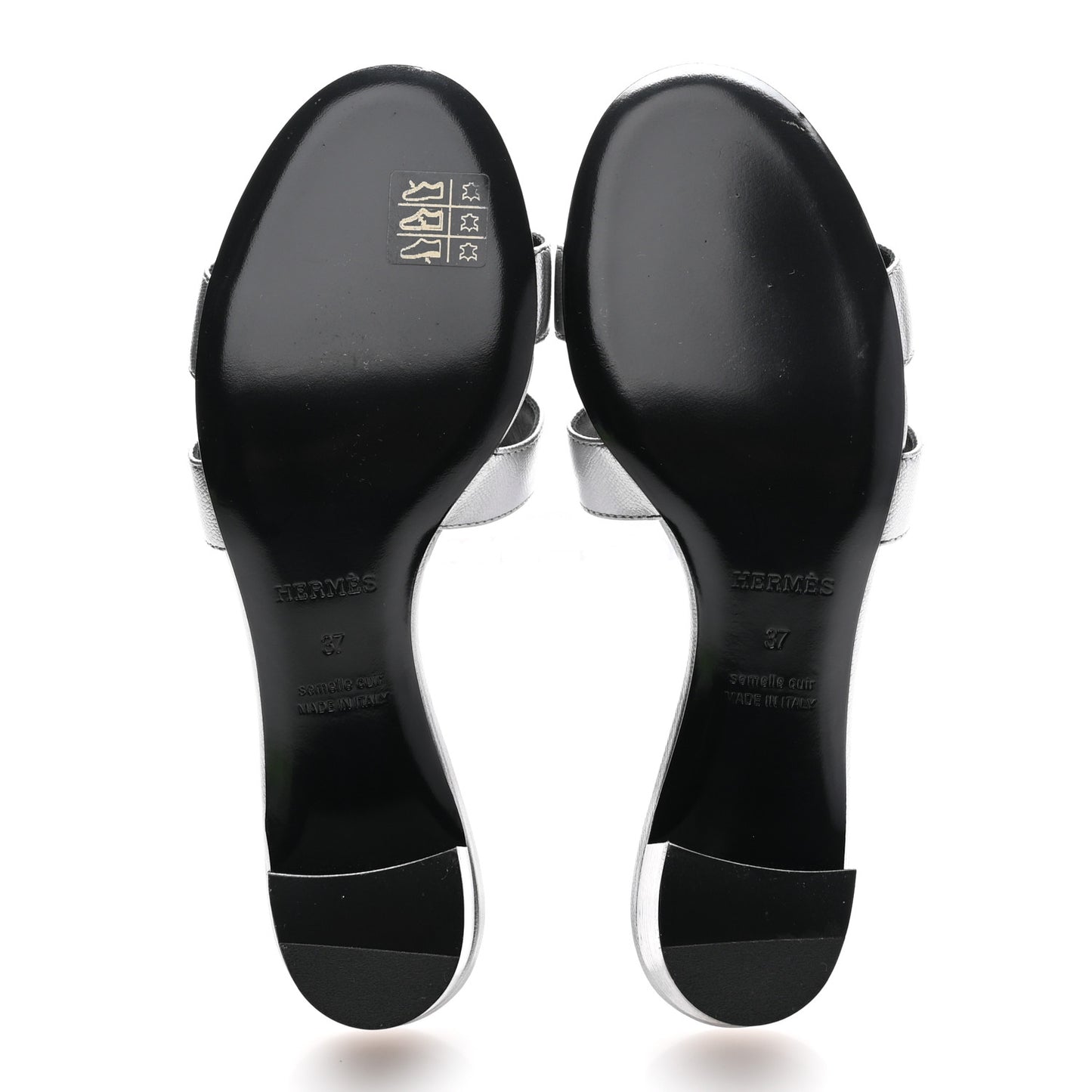 Metallic Epsom Oasis Sandals 37 Gris Argente