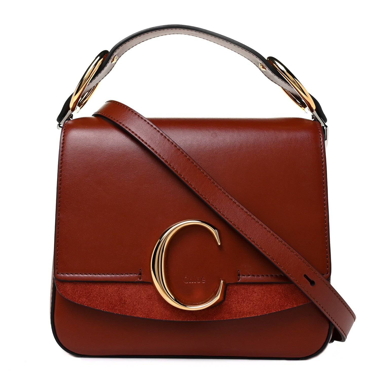 Chloe Calfskin Small C Double Carry Sepia Brown 1 of 8