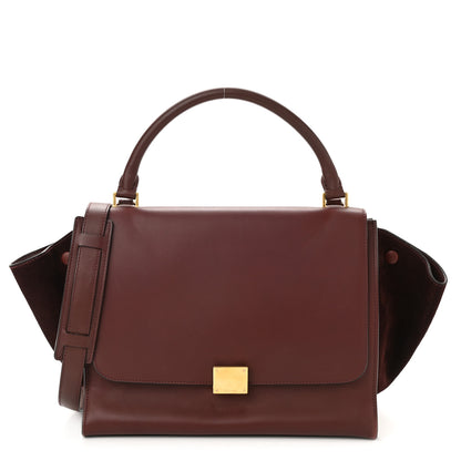Celine Smooth Calfskin Suede Medium Trapeze Burgundy 1 of 14