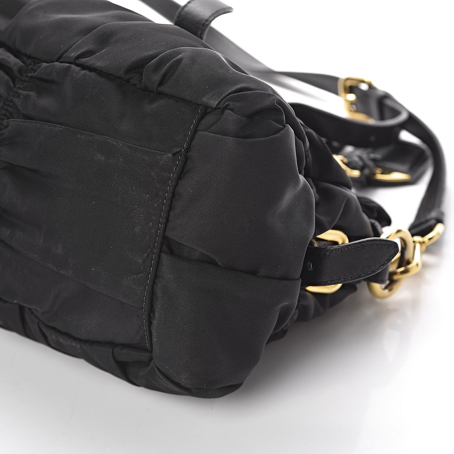 Tessuto Nylon Gaufre Shopping Satchel Black
