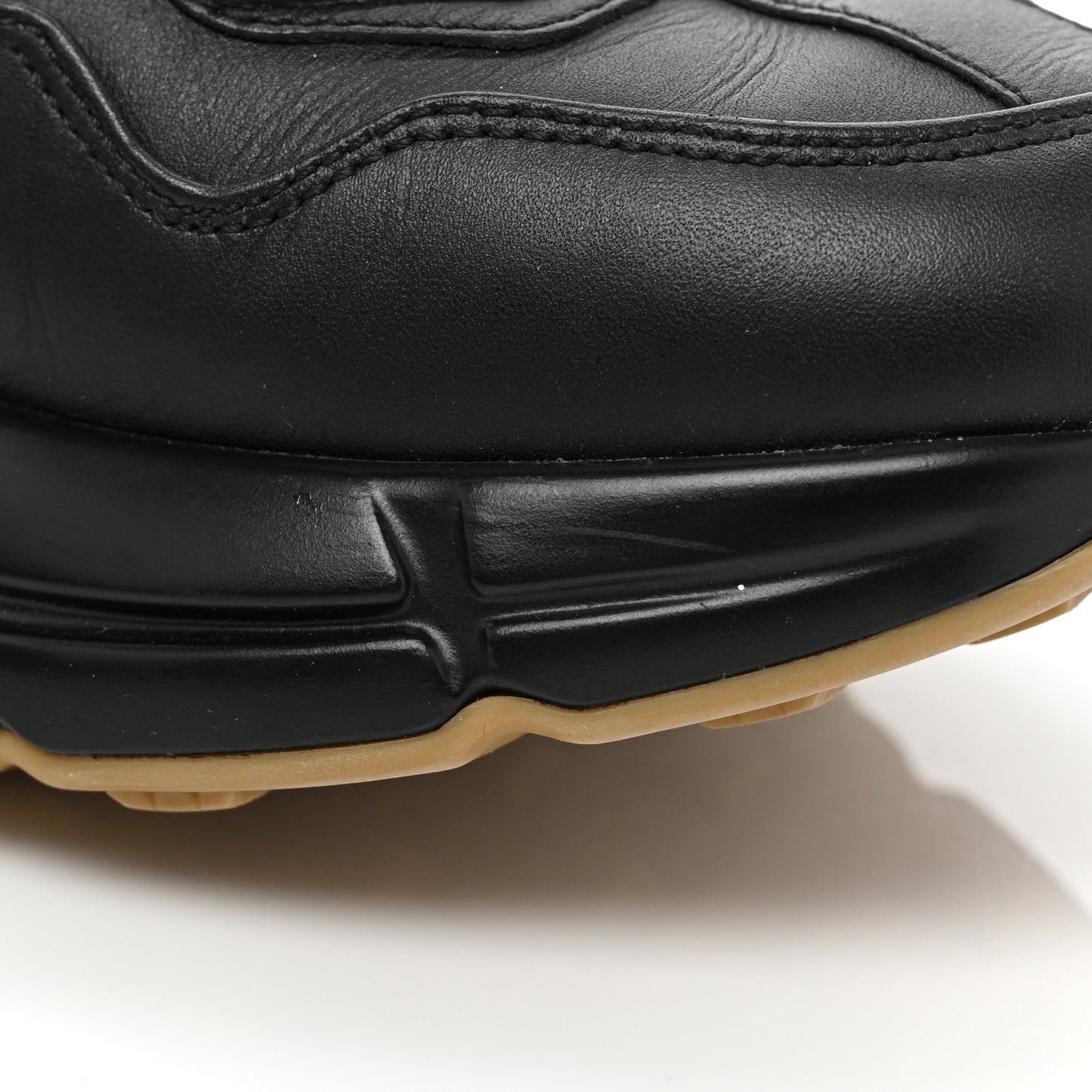 Calfskin Iridescent Logo Womens Rhyton Sneakers 37.5 Black