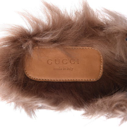 Gucci Calfskin Fur Womens Princetown Slippers 39 Black 6 of 8