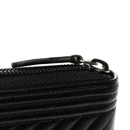 Chanel Caviar Chevron Quilted Zip Around Boy Wallet Black 11 of 11