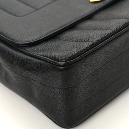 Chanel Caviar Vertical Quilted Kelly Flap Bag Black 8 of 9