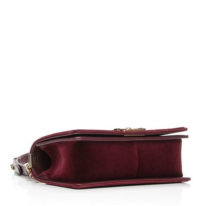 Chanel Velvet Chevron Medium Boy Flap Burgundy 5 of 10