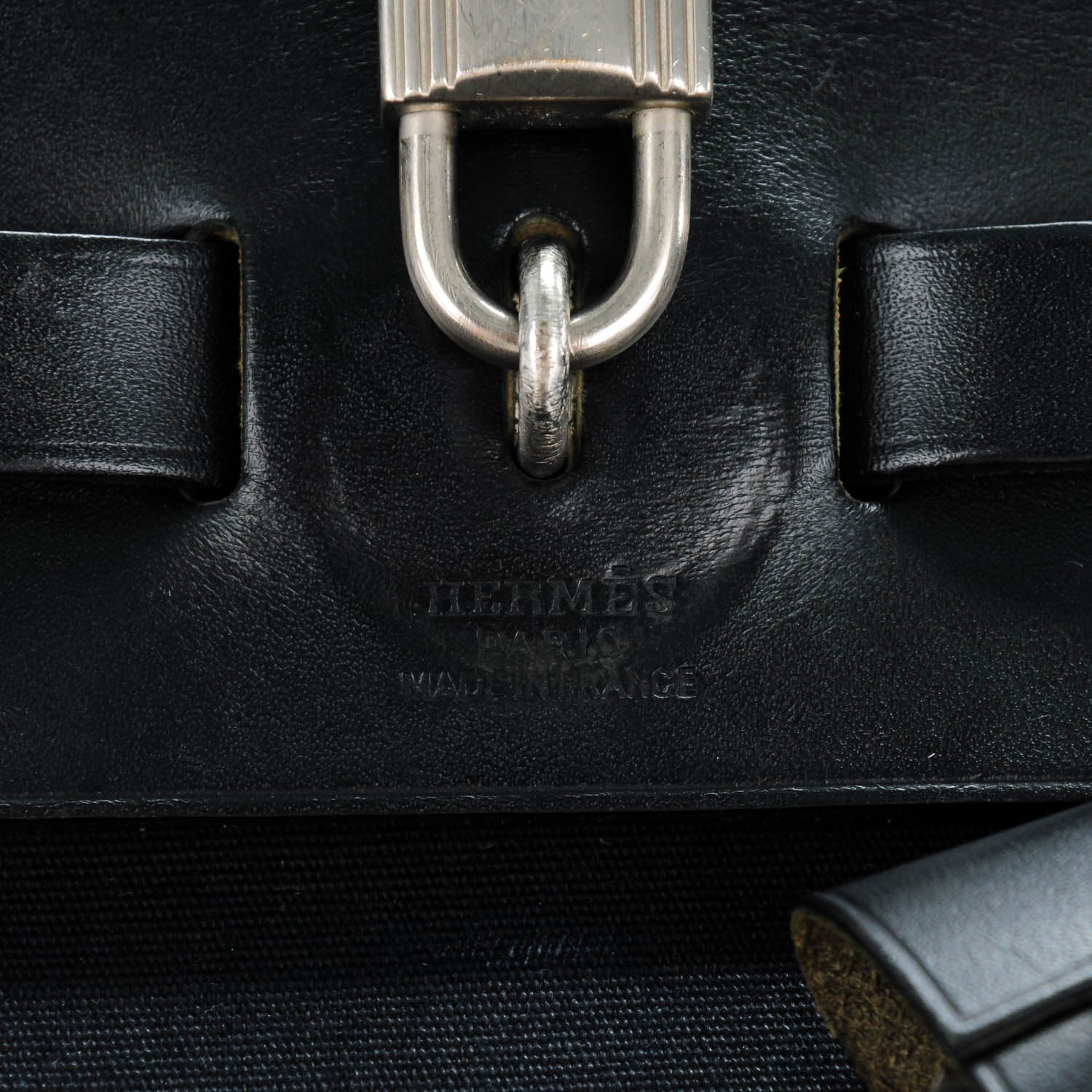 Hermes Toile Vache Calfskin Herbag 30 PM Black 10 of 12