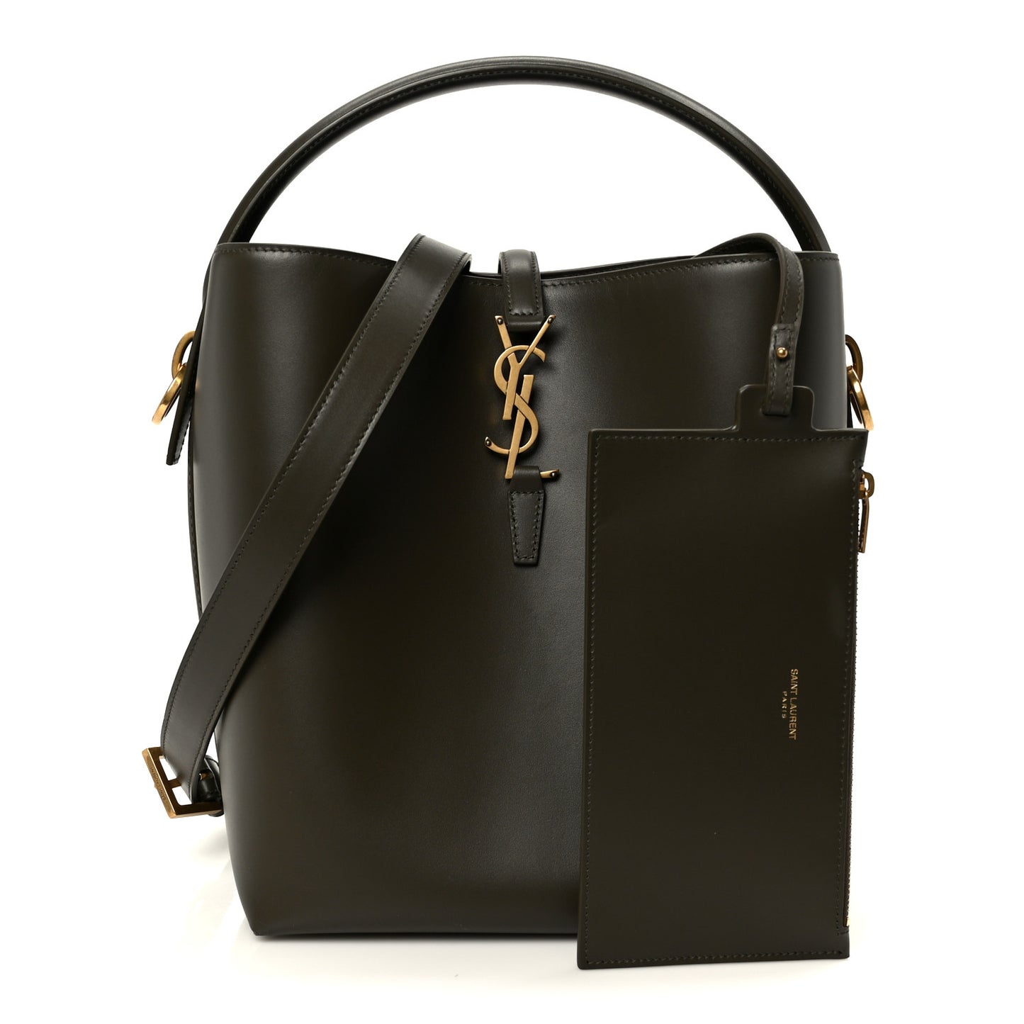 Shiny Calfskin Le 37 Bucket Bag Arabica