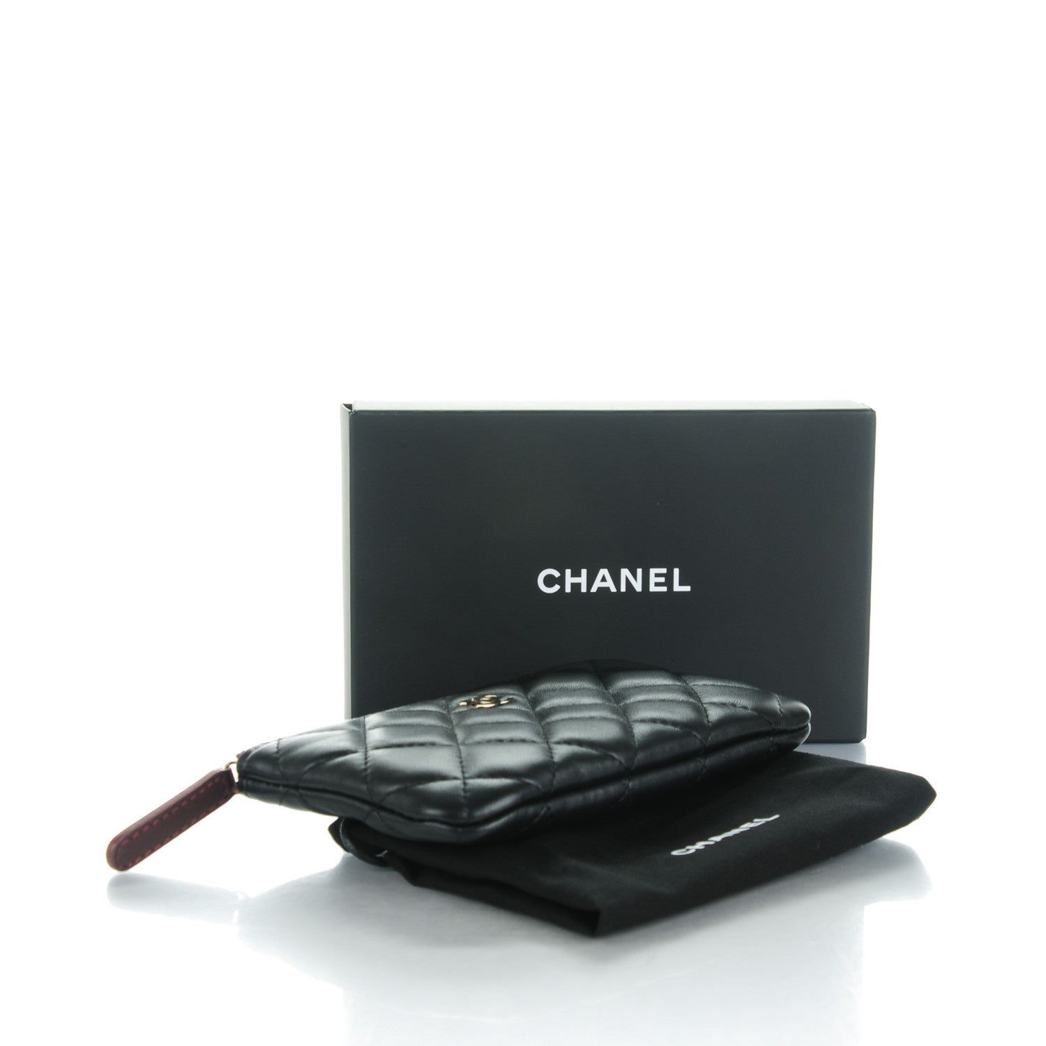 Chanel Lambskin Quilted Small Cosmetic Case Black 4 of 7