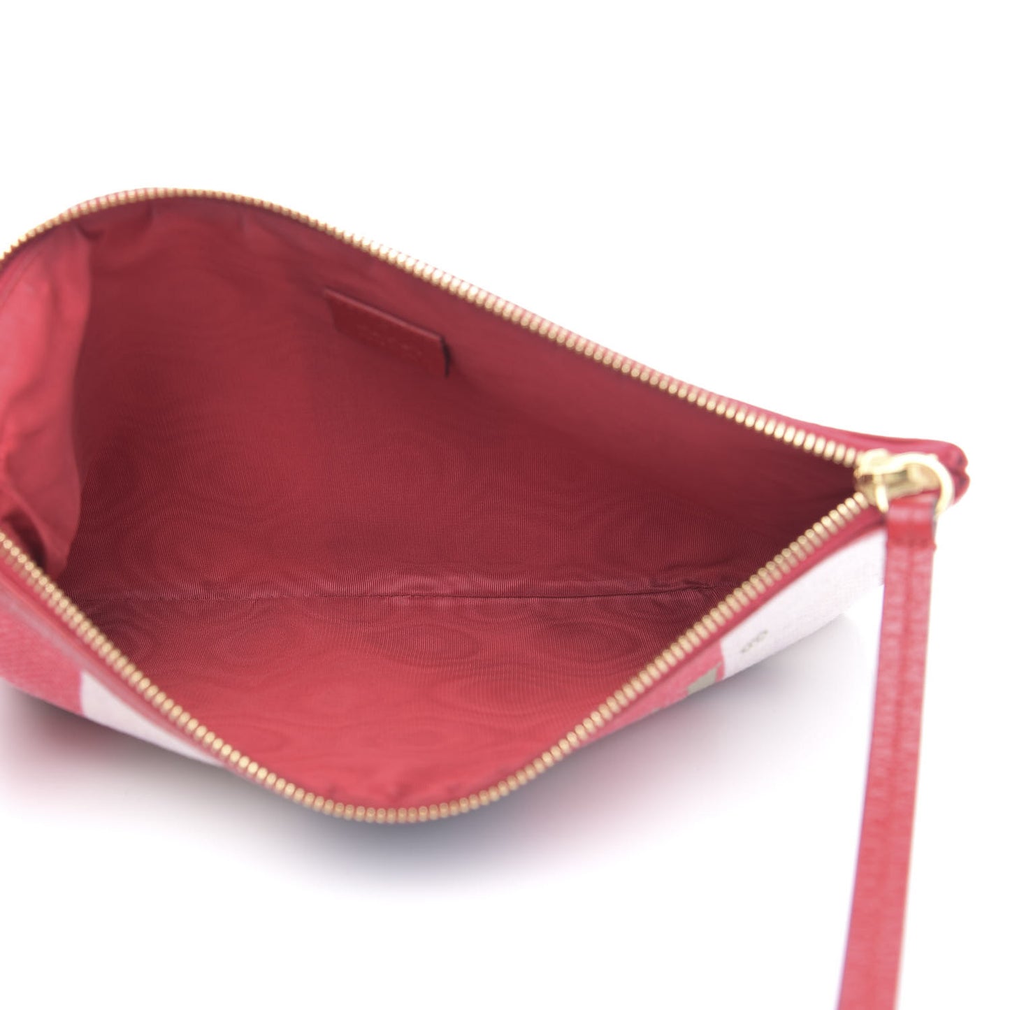 Canvas Sylvie Stripe Logo Zip Pouch Mystic White Hibiscus Red Maritime