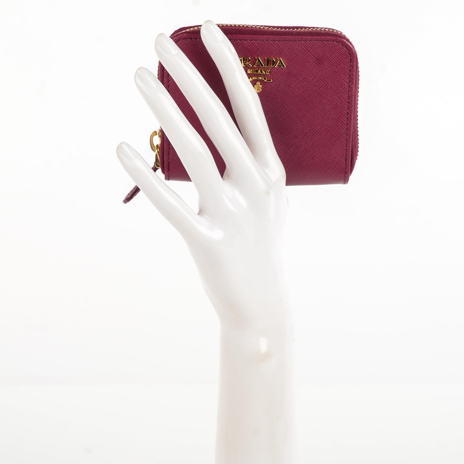 Prada Saffiano Metal Coin Purse Ametista 3 of 10