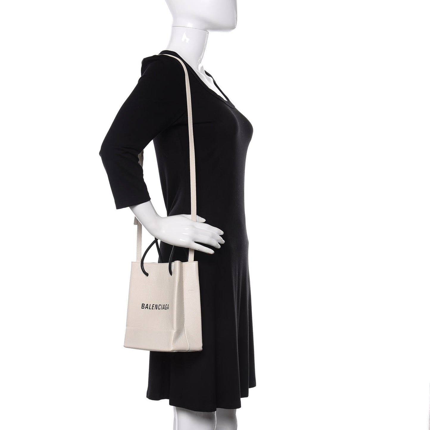 Calfskin Logo XXS Shopping Tote White