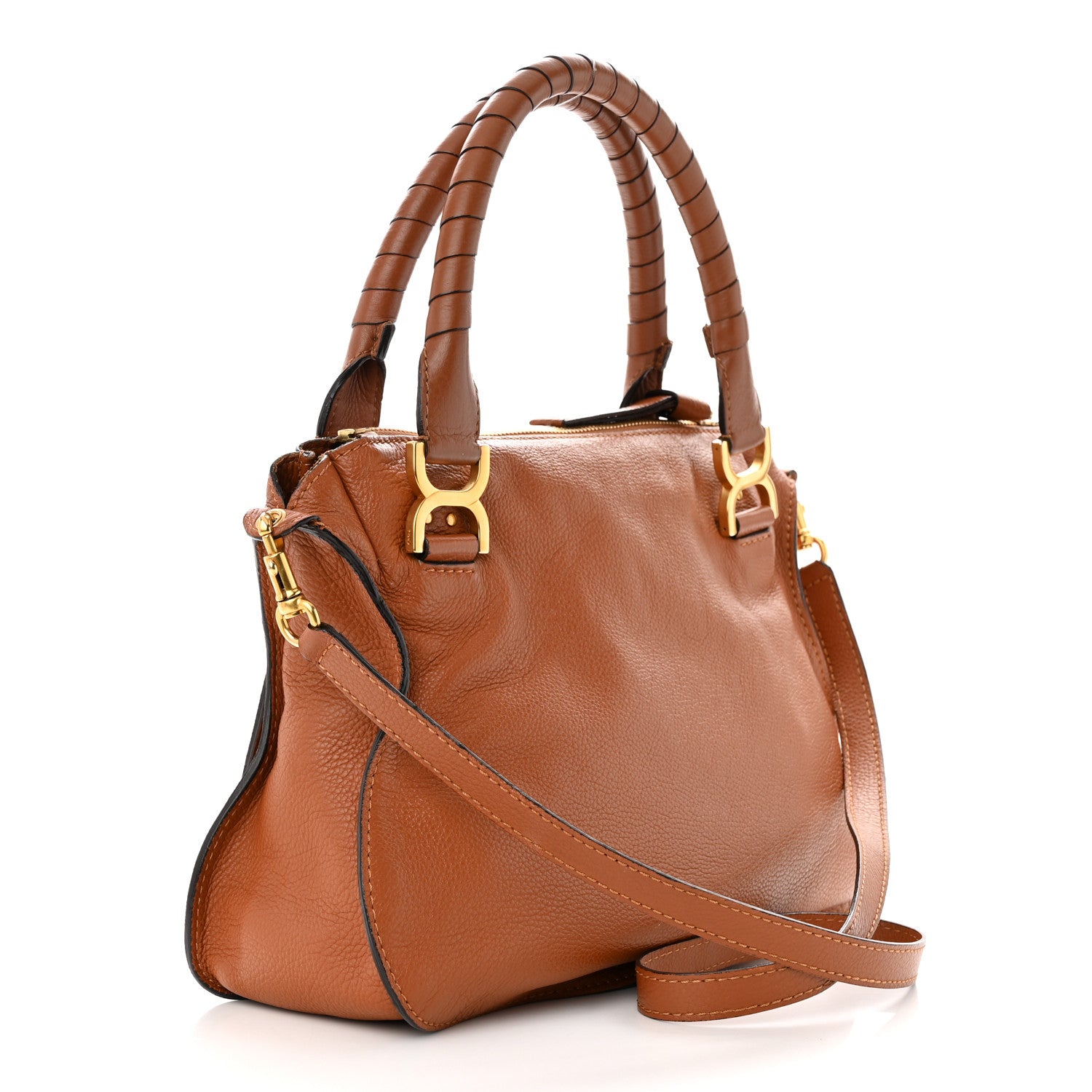 Chloe Calfskin Medium Marcie Satchel Tan 3 of 12