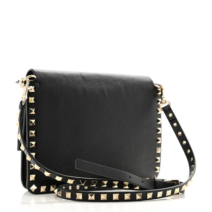 Valentino Garavani Pebbled Calfskin Rockstud Side Slip Crossbody Black 2 of 12