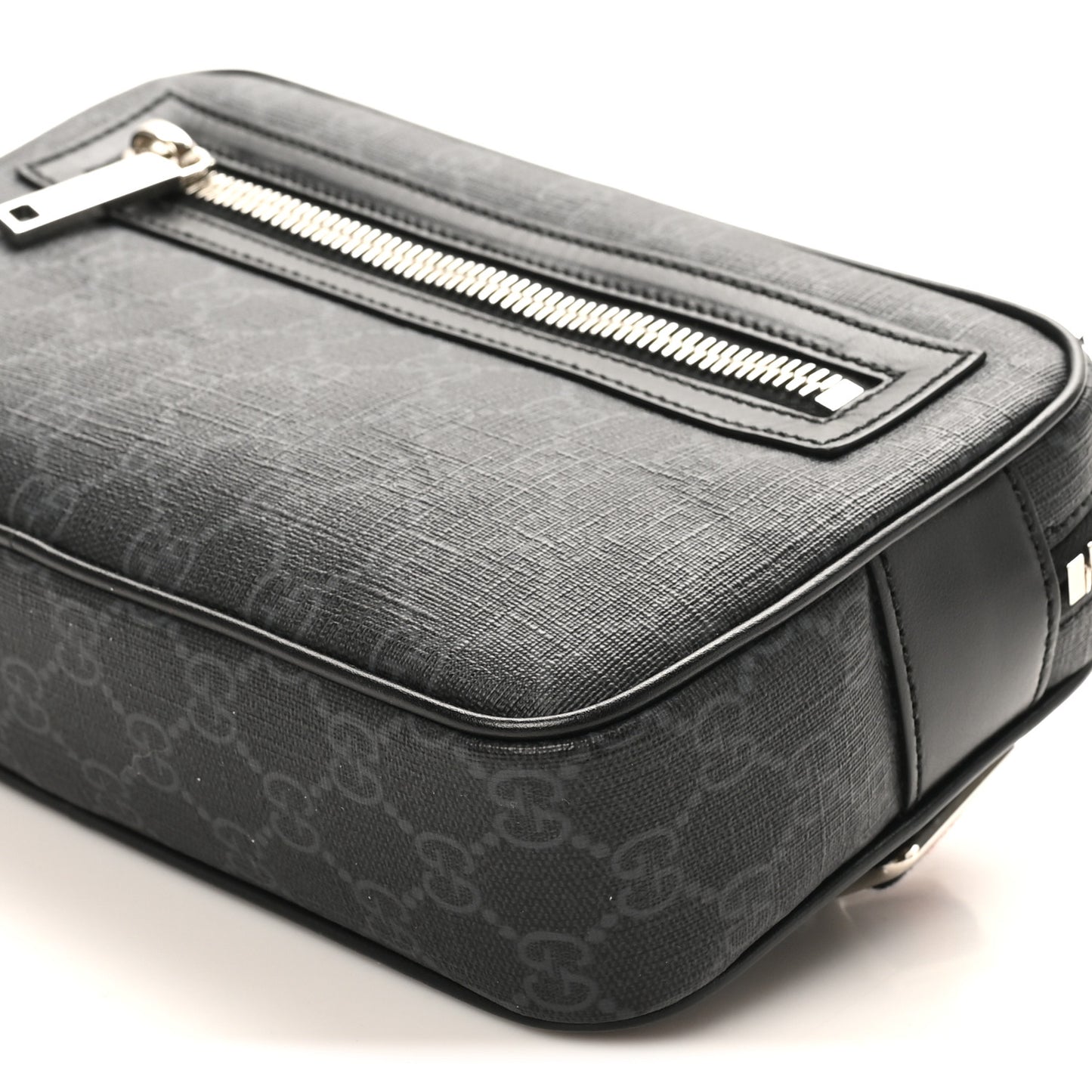 Soft GG Supreme Monogram Web Belt Bag Black Grey