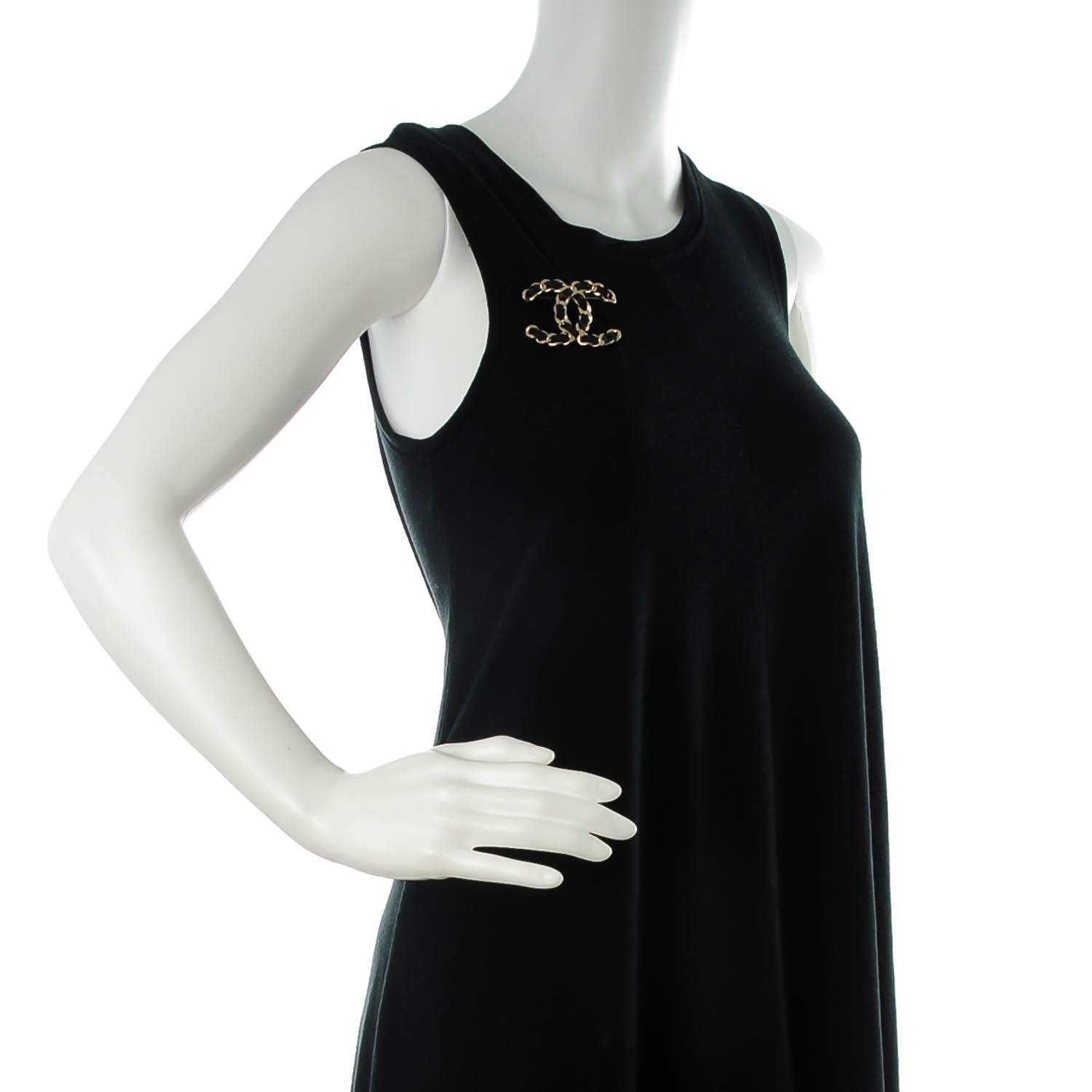 Chanel Lambskin Chain CC Brooch Black Gold 2 of 5