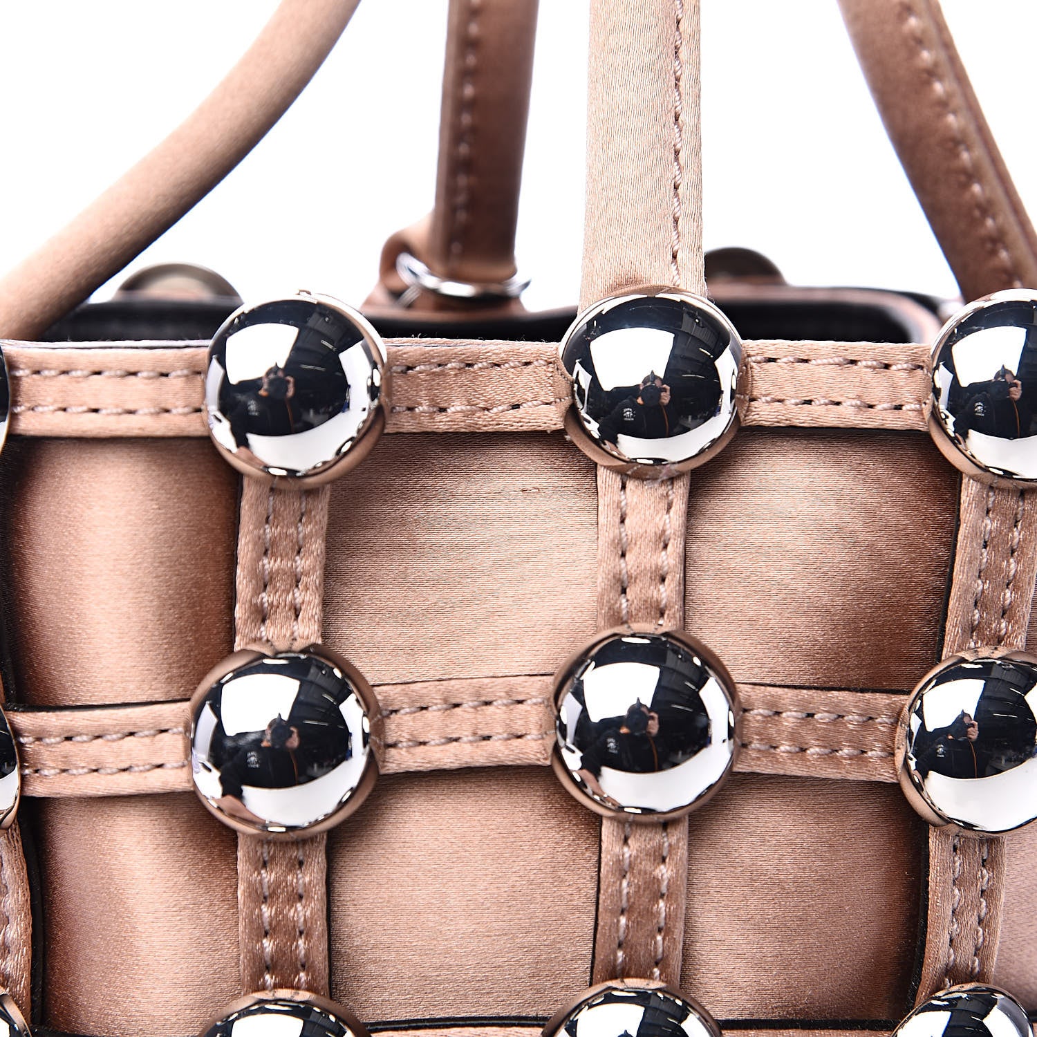 Alexander Wang Satin Embellished Mini Roxy Bucket Bag Nude 8 of 9