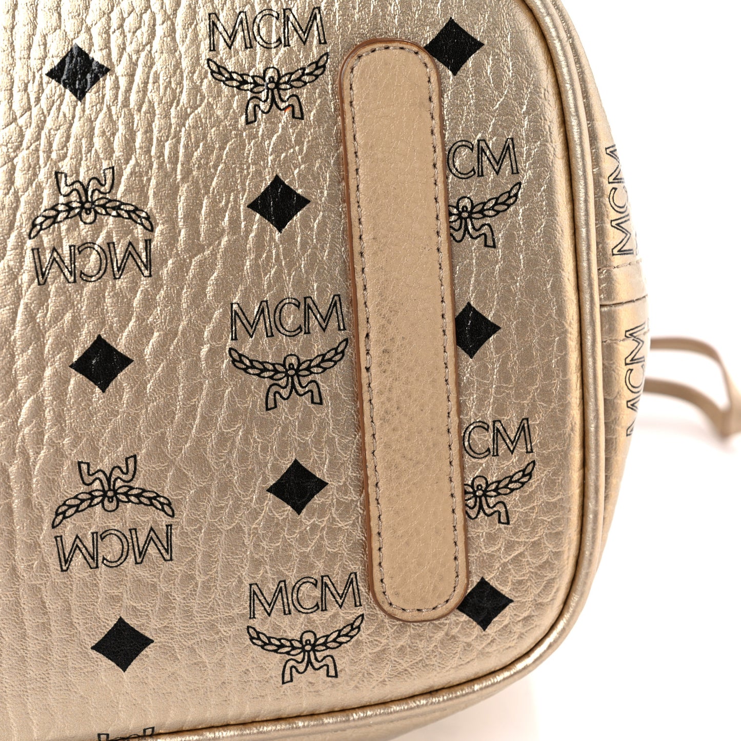 Metallic Visetos Medium Liz Reversible Shopper Tote Gold