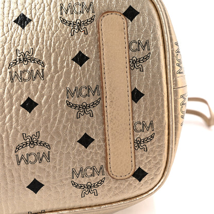 MCM Metallic Visetos Medium Liz Reversible Shopper Tote Gold 9 of 21