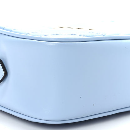 Gucci Calfskin Matelasse Small GG Marmont Chain Shoulder Bag Porcelain Light Blue 9 of 10
