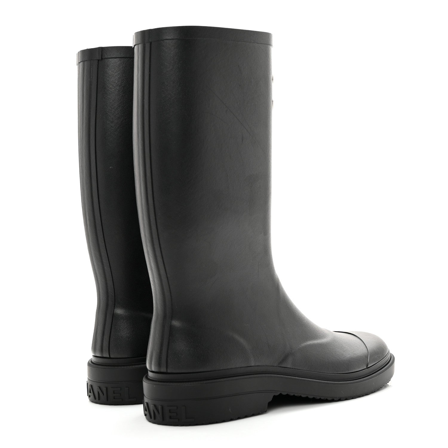 Chanel Caoutchouk CC High Boots 40 Black 4 of 16