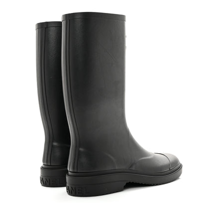 Chanel Caoutchouk CC High Boots 40 Black 4 of 16
