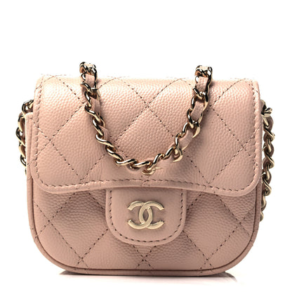 Chanel Caviar Quilted Mini Clutch With Chain Light Beige 1 of 8