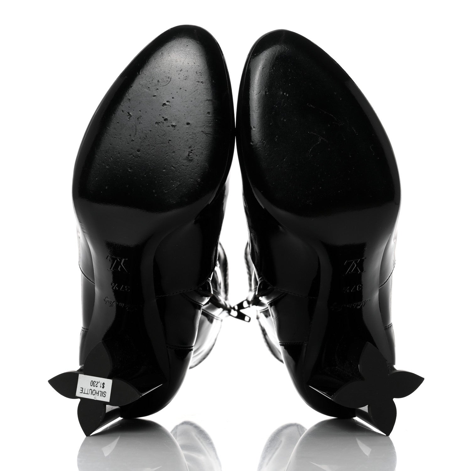 Louis Vuitton Patent Uniformes Silhouette Ankle Boots 37.5 Black 5 of 8