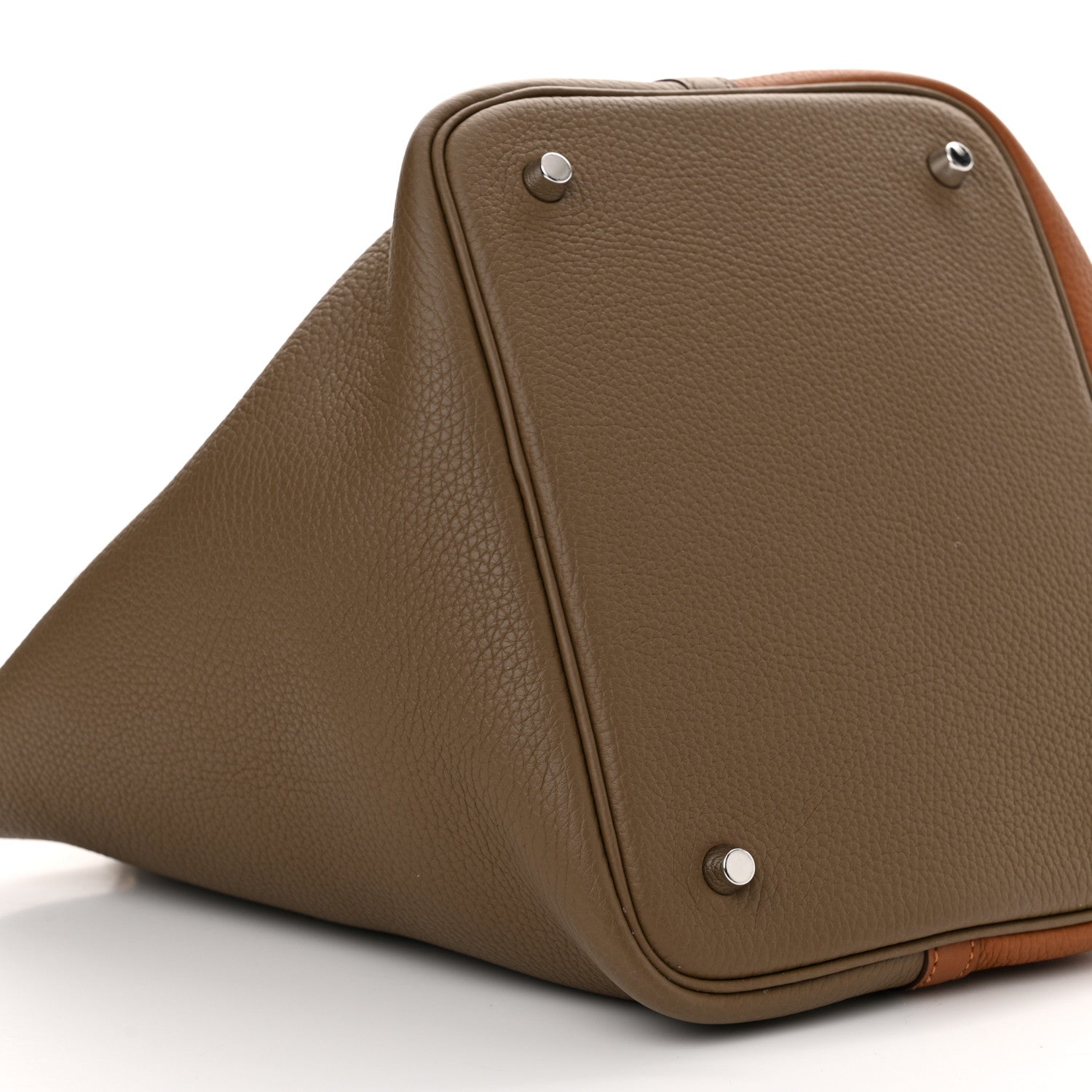 Hermes Taurillon Clemence Casaque Picotin Lock 22 Gold Etoupe Nata 9 of 10