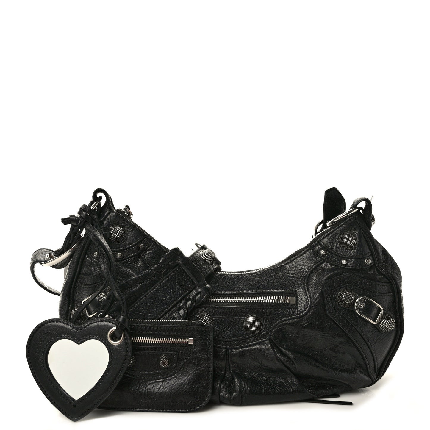 Agneau Arena Small Le Cagole Shoulder Bag Black