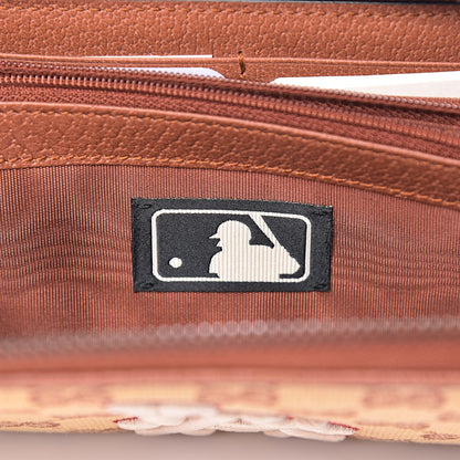 Gucci X MLB GG Monogram LA Dodgers Zip Around Wallet Beige Ruggine Ivory 7 of 8