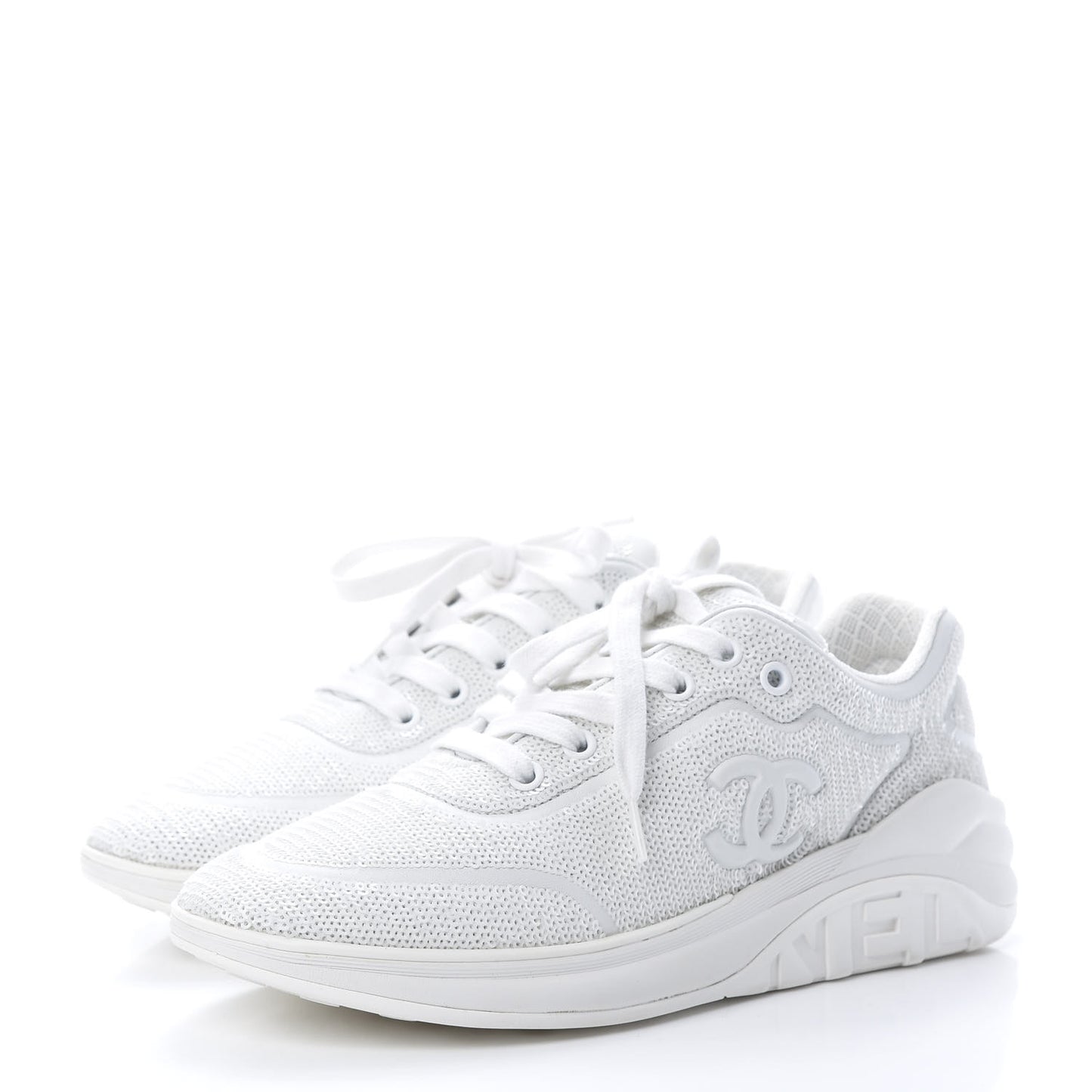 Sequin CC Sneakers 38.5 White