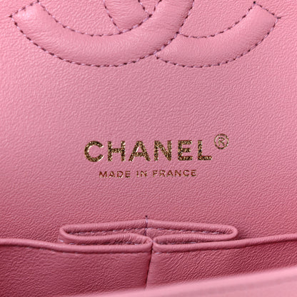 Chanel Caviar Flat Chevron Quilted Medium Double Flap Pink 6 of 12
