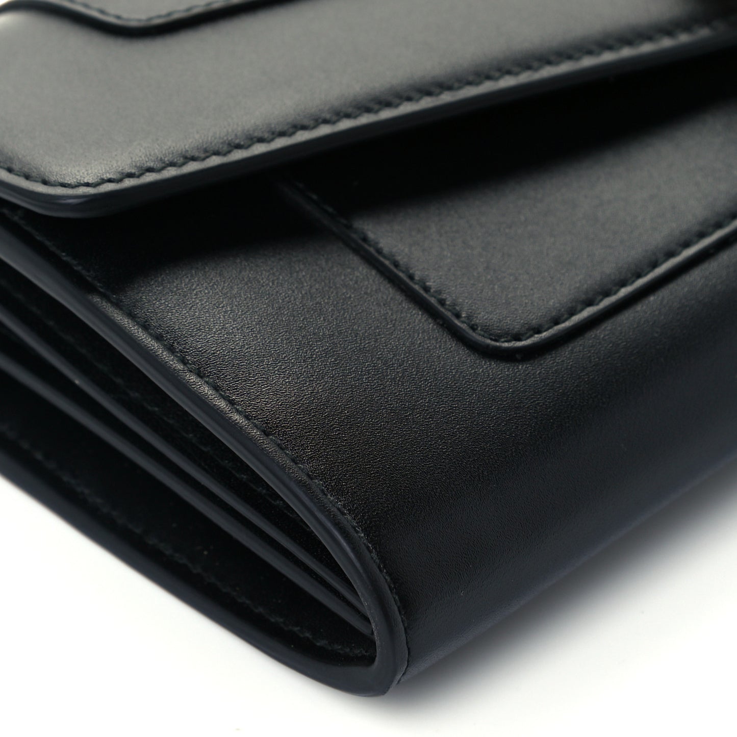 Calfskin Serpenti Forever Chain Wallet Black