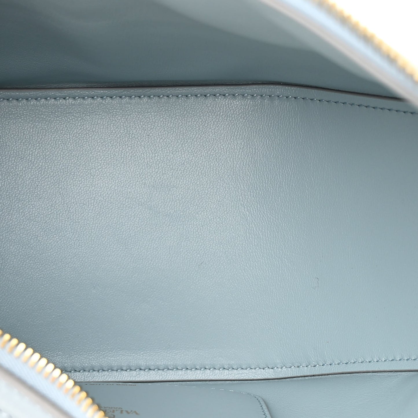 Grainy Calfskin Small Vlogo Moon Hobo Bag Blue