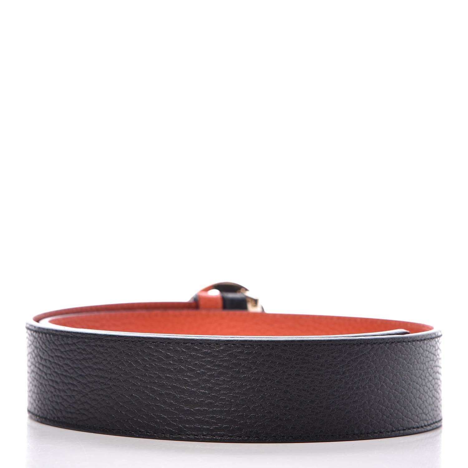 Gucci Calfskin 1973 Reversible Belt 80 32 Orange Black 4 of 8