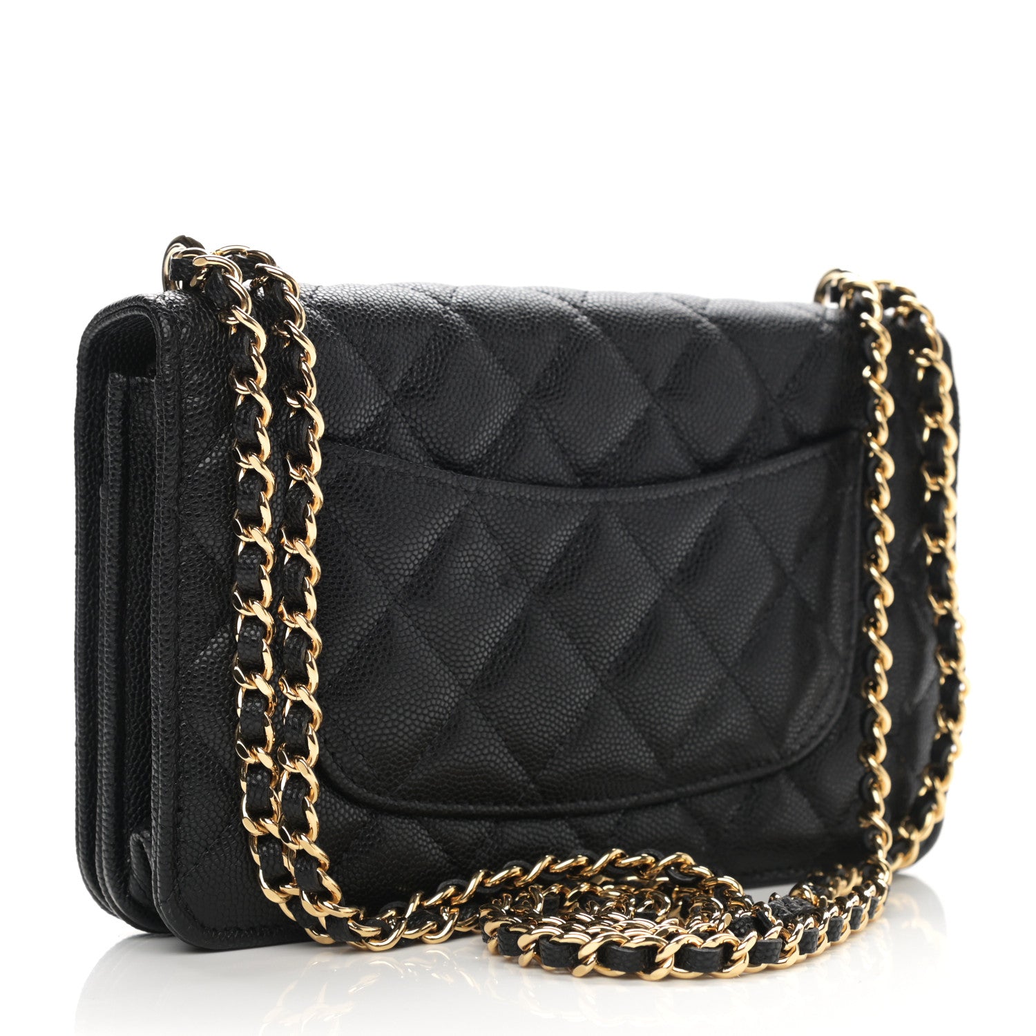 Chanel Caviar Quilted Pocket Twins Wallet On Chain WOC Black 3 of 12
