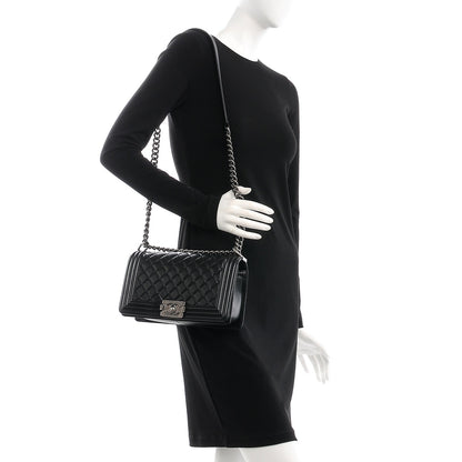 Chanel Lambskin Quilted Medium Boy Flap Black 2 of 8