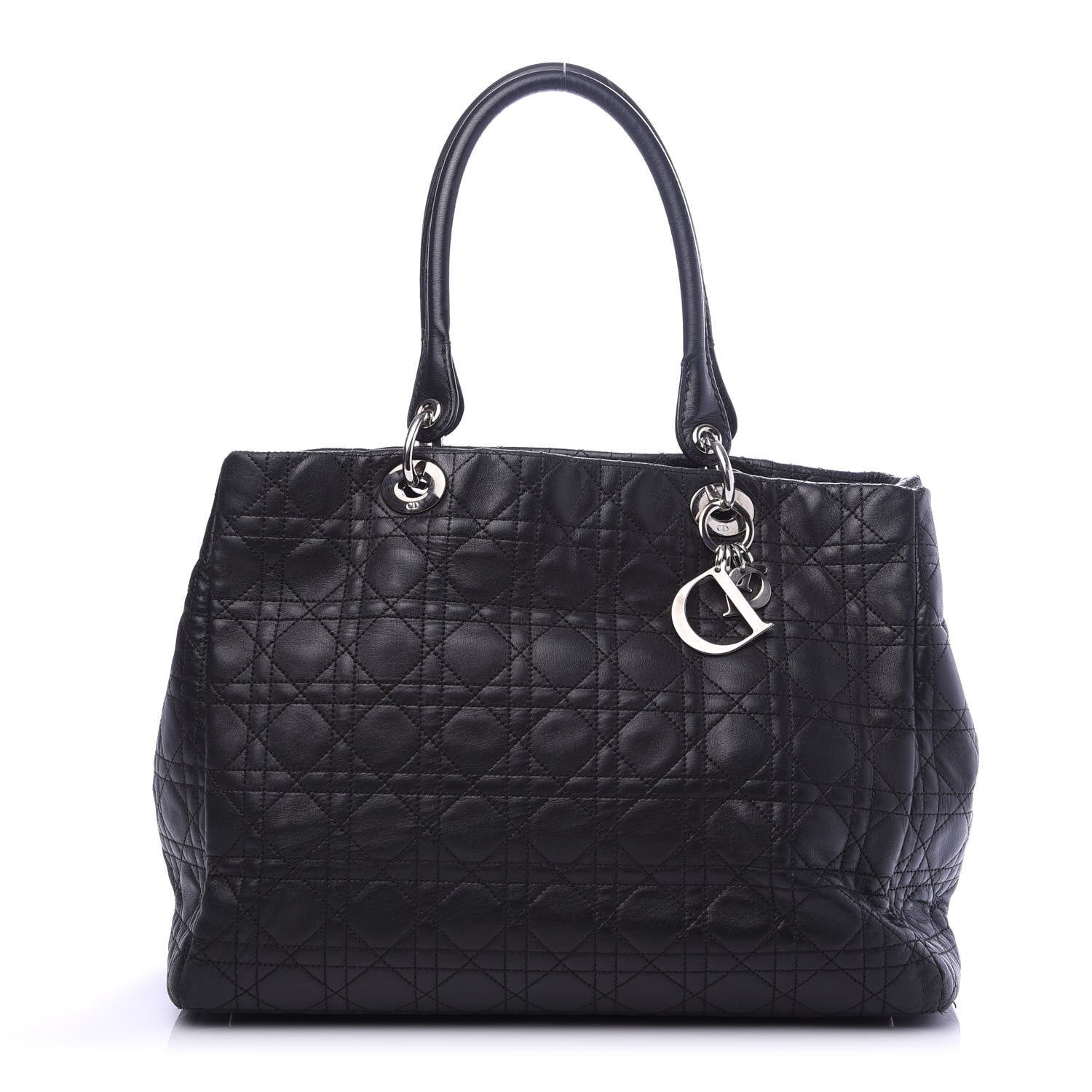 Christian Dior Lambskin Cannage Large Soft Lady Dior Shopping Tote Black 1 of 9