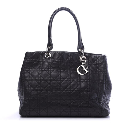 Christian Dior Lambskin Cannage Large Soft Lady Dior Shopping Tote Black 1 of 9