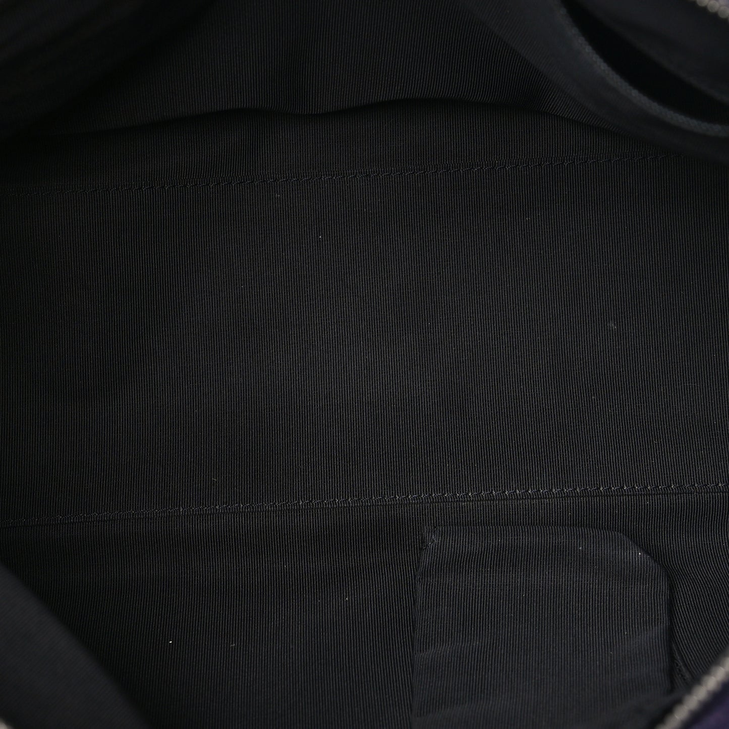 Caviar Quilted Bowler Dark Purple