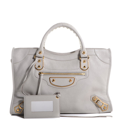 Balenciaga Chevre Gold Metallic Edge Hardware City Gris Clair Gris Perle 13 of 13