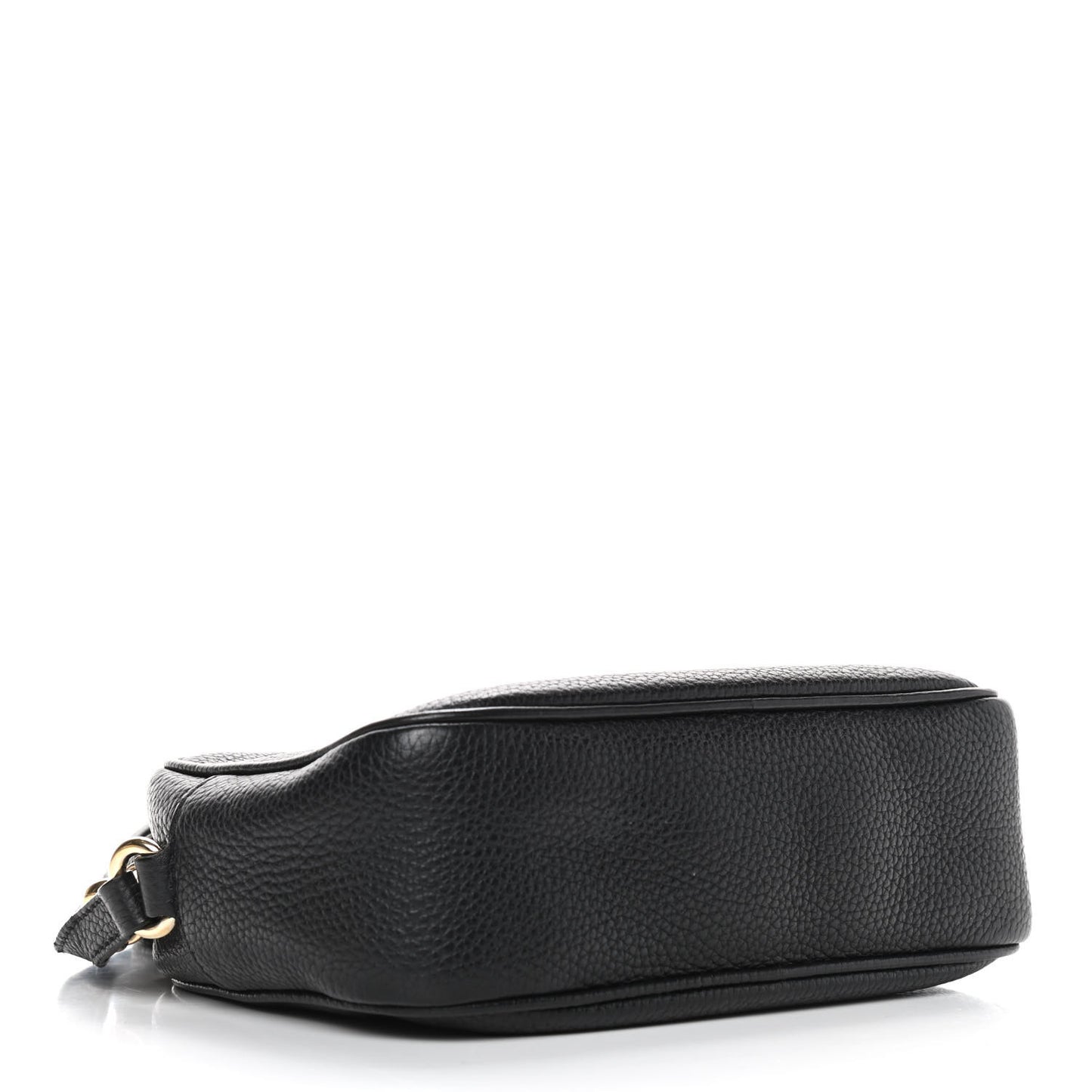 Pebbled Calfskin Small Soho Disco Bag Black