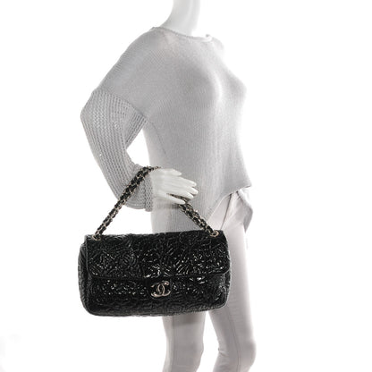 Chanel Vinyl Graphic Edge Flap Black 2 of 7