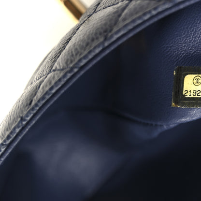 Chanel Crumpled Grained Calfskin Quilted Mini Two Tone Flap Blue 8 of 12