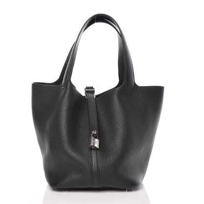 Hermes Taurillon Clemence Picotin Lock 22 MM Black 1 of 10