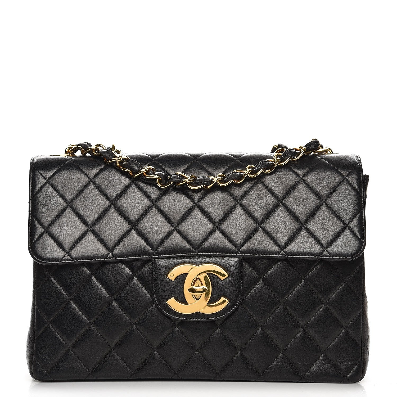 Chanel Lambskin Quilted Jumbo Single Flap Black 1 of 12