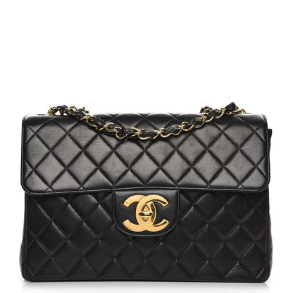 Chanel Lambskin Quilted Jumbo Single Flap Black 1 of 12