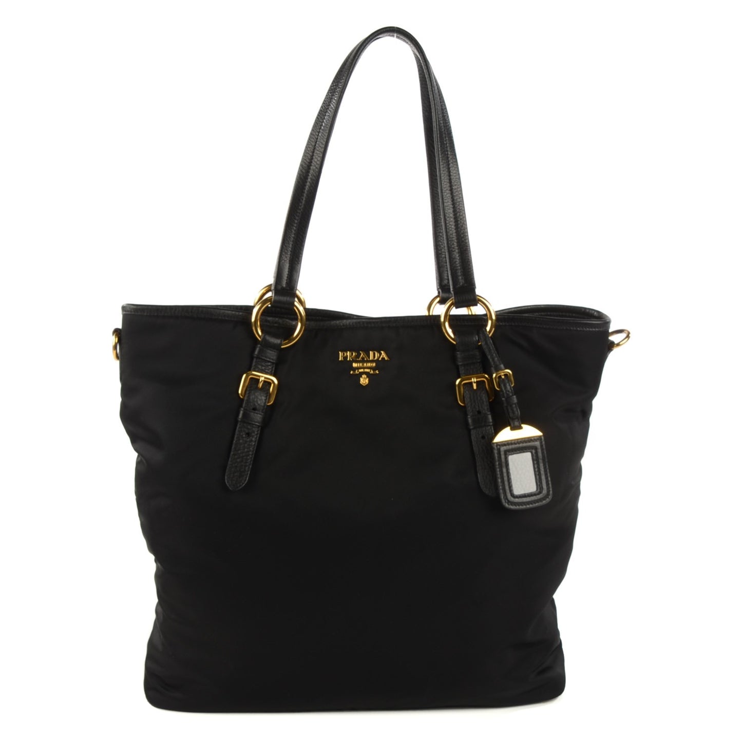 Tessuto Nylon Vitello Daino Tote Nero Black