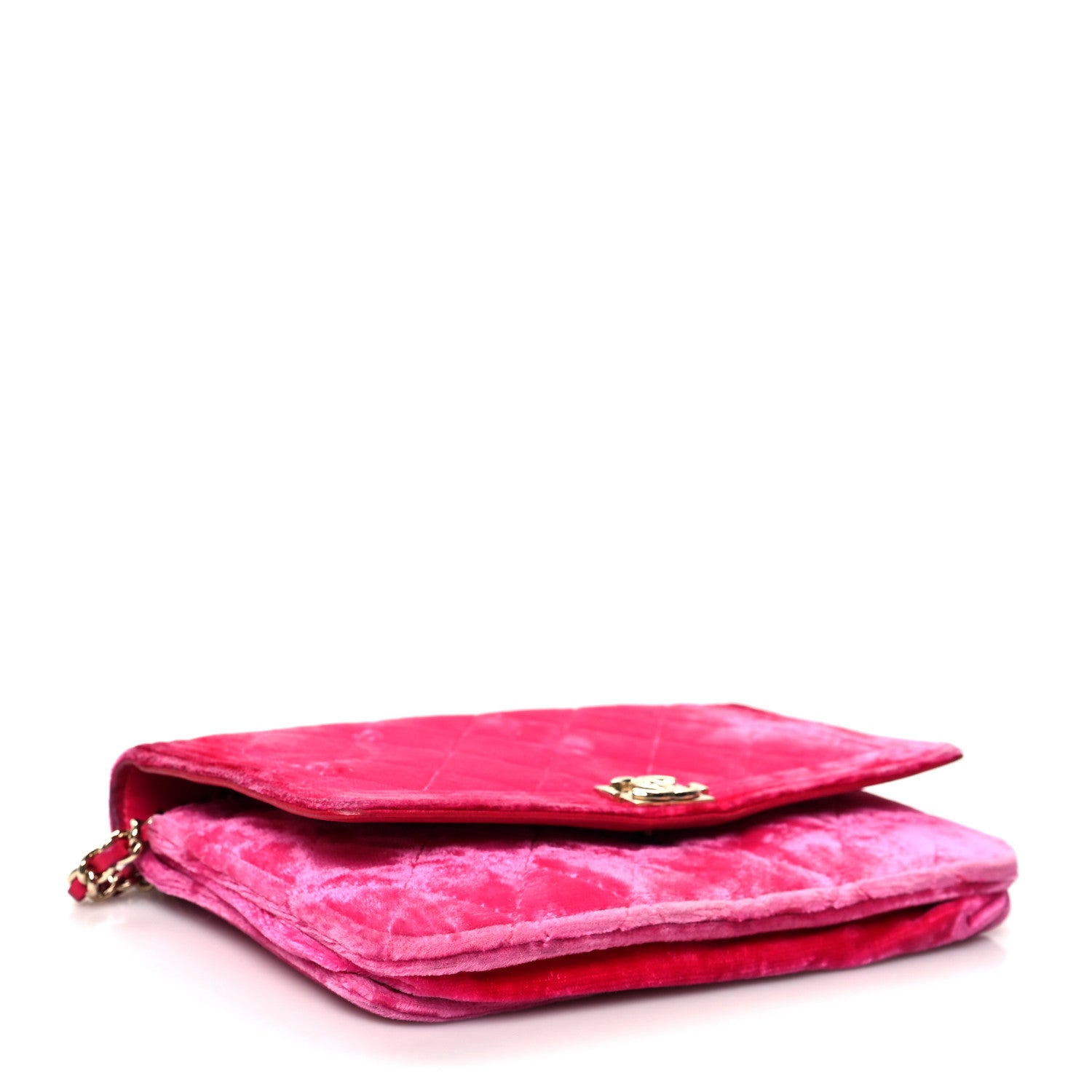 Chanel Velvet Quilted Boy Wallet On Chain WOC Fuchsia 4 of 15
